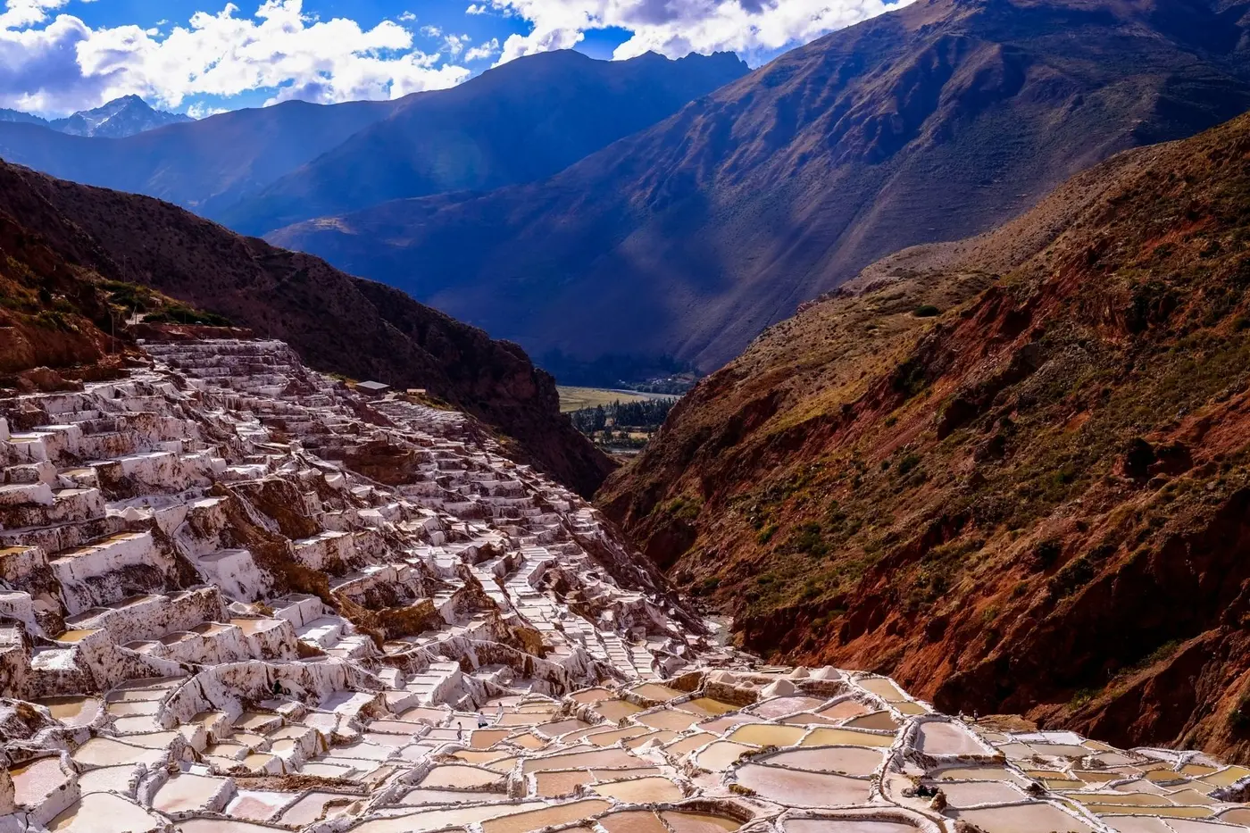 The Maras salt pans stepping down the valley