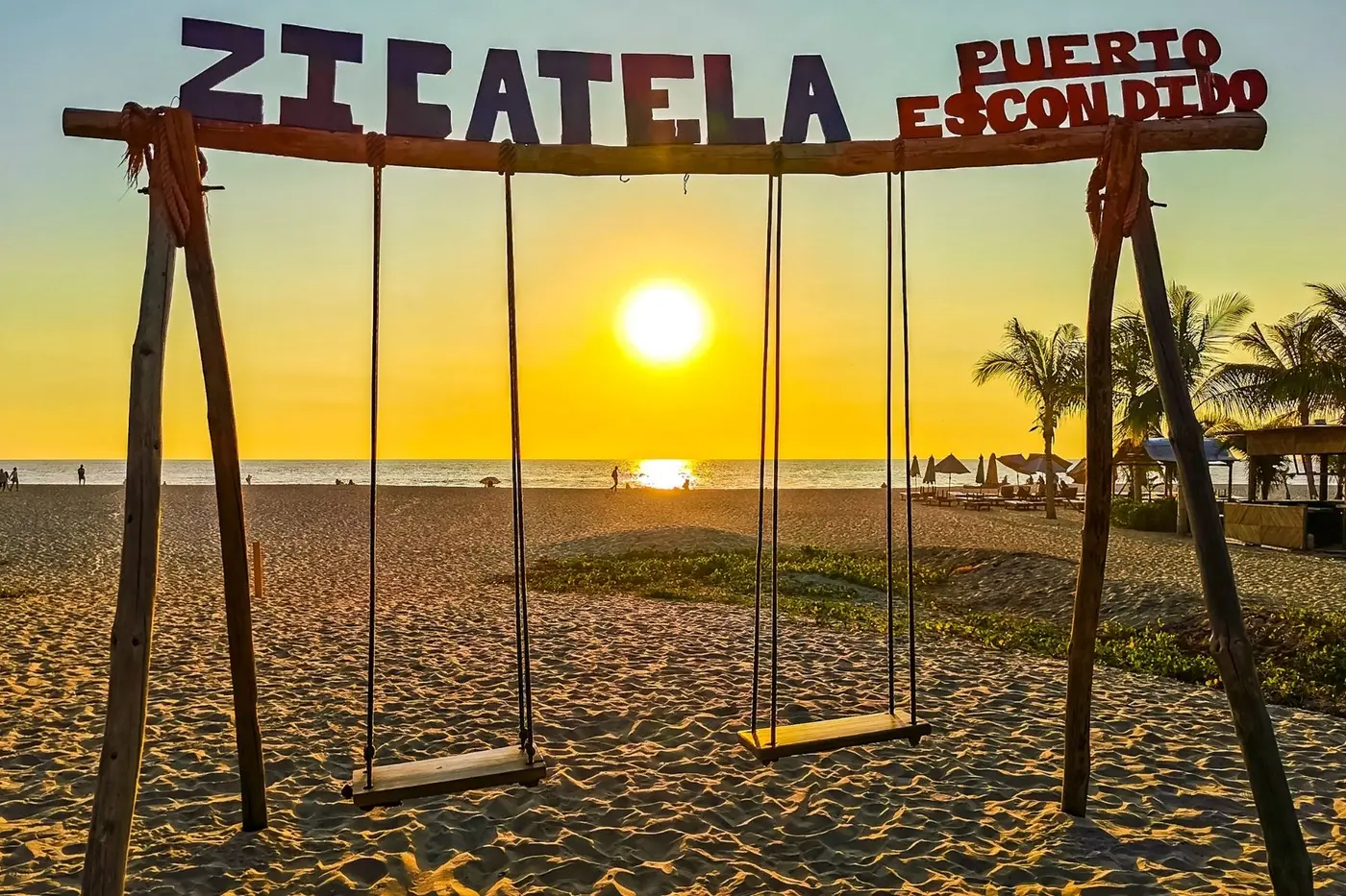 The Zicatela sign at Puerto Escondido on the Oaxacan coast