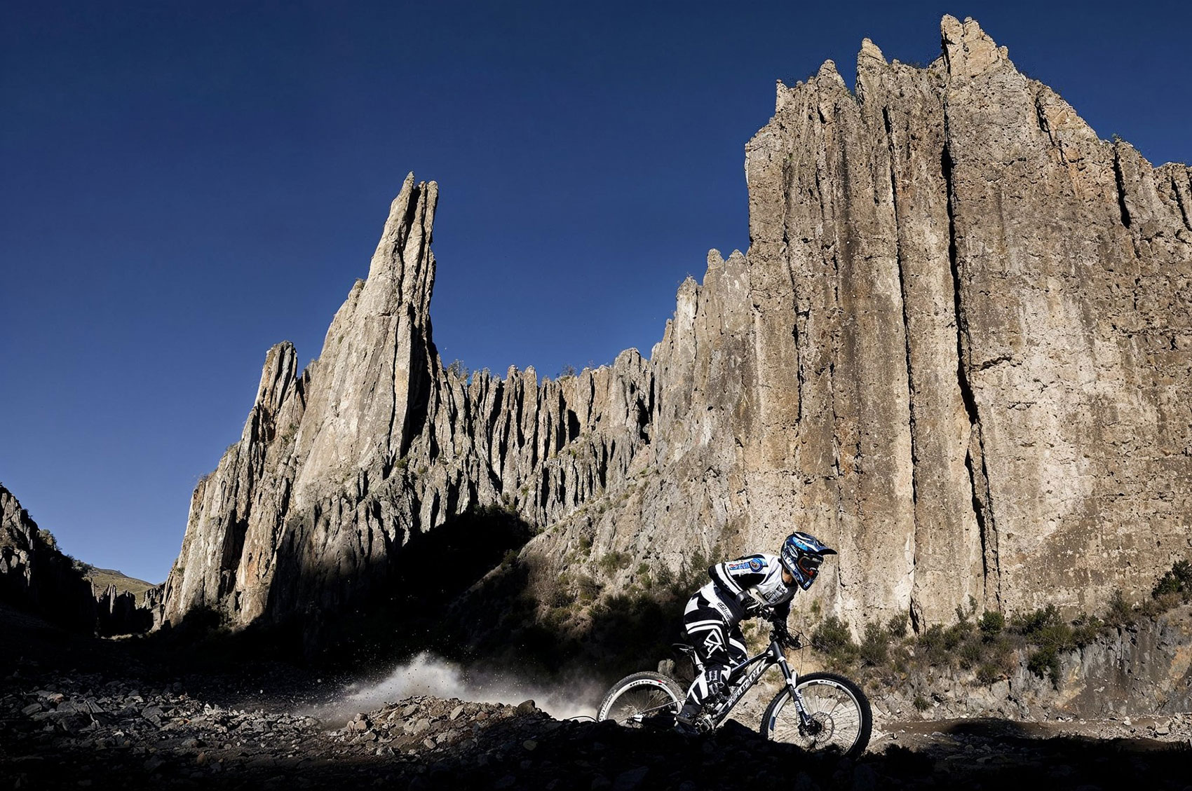 Mountain biking the high Andes of Bolivia above Lake Titicaca